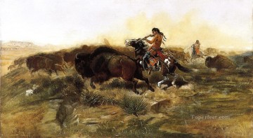  hombres arte - Carne salvaje para hombres salvajes 1890 Charles Marion Russell